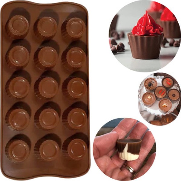 Encontraproduto.com.br - Forma De Emoji Smile Em Silicone Com 15 Espaços