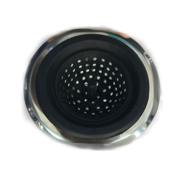 Ralo Para Pia Em Inox e Silicone Preto