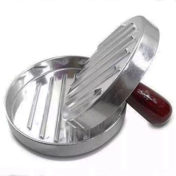 Encontraproduto.com.br - Molde Para Hamburguer Em Metal Com Cabo Em Madeira