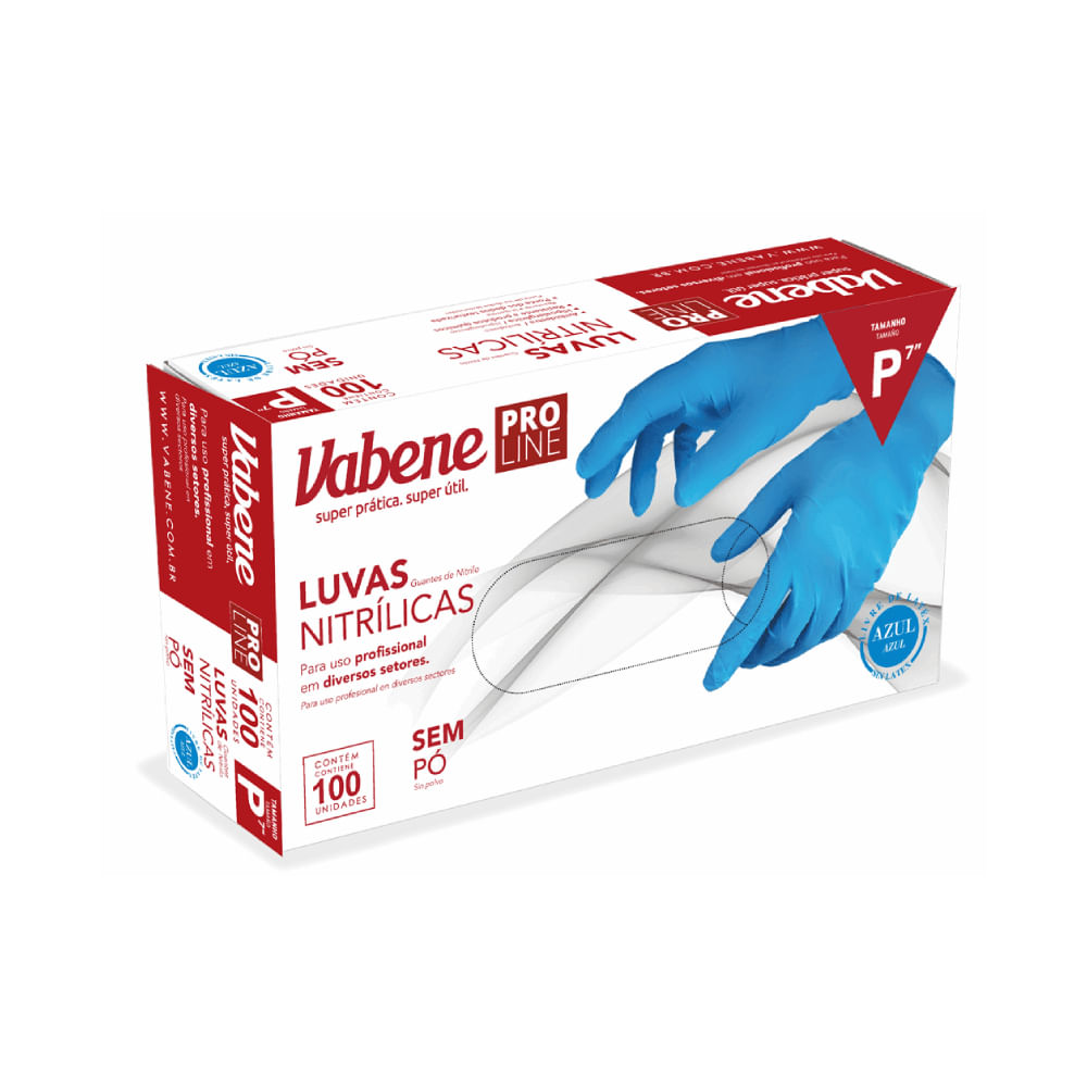 Encontraproduto.com.br - Luva para Procedimento Nitrílica sem Pó Azul - Vabene