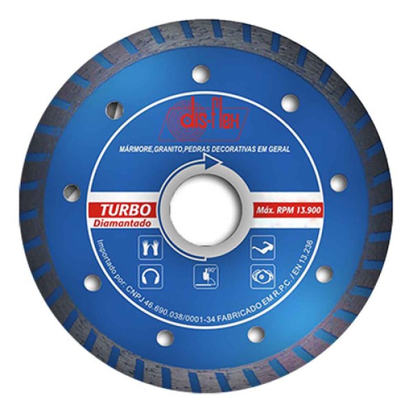 Kit 10pç Disco Diamantado 105mm F20mm Corte Turbo - Dis-flex