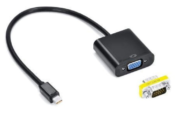 Encontraproduto.com.br - Cabo Adaptador/Conversor Mini Displayport Macho Para Vga Fêmea Com Adaptador Para Macho