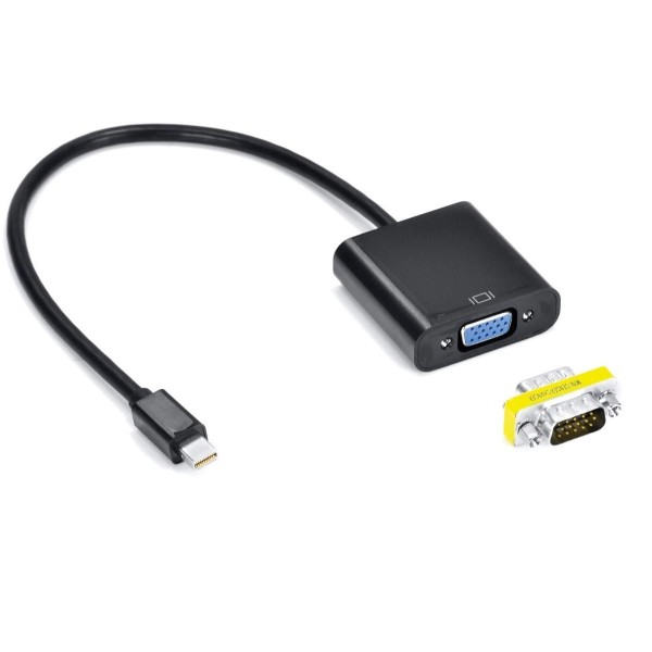 Encontraproduto.com.br - Cabo Adaptador/Conversor Mini Displayport Macho Para Vga Fêmea Com Adaptador Para Macho
