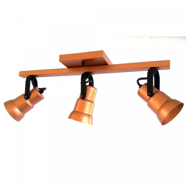 Encontraproduto.com.br - Spot Decorativo Triplo Trilho Emalustres Cobre/Preto