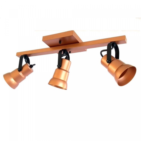 Encontraproduto.com.br - Spot Decorativo Triplo Trilho Emalustres Cobre/Preto