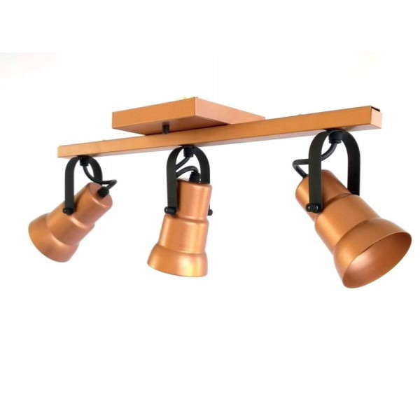 Encontraproduto.com.br - Spot Decorativo Triplo Trilho Emalustres Cobre/Preto