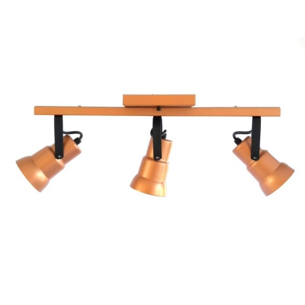 Encontraproduto.com.br - Spot Decorativo Triplo Trilho Emalustres Cobre/Preto