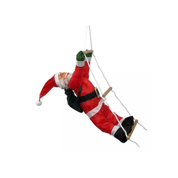 Encontraproduto.com.br - Enfeite Papai Noel De Pano Na Escada 60cm