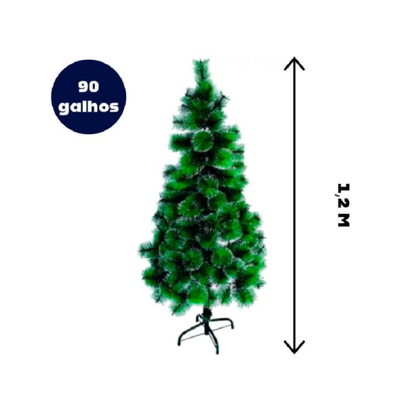 Encontraproduto.com.br - Arvore de Natal Pinheiro Nevado Verde 120cm 90 Galhos - Wincy