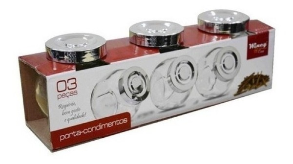 Encontraproduto.com.br - Porta Temperos/Condimentos 3 pçs Wincy