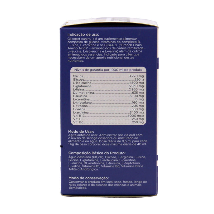 Encontraproduto.com.br - Glicopet Caninus 30ml Avert Suplemento para Cães