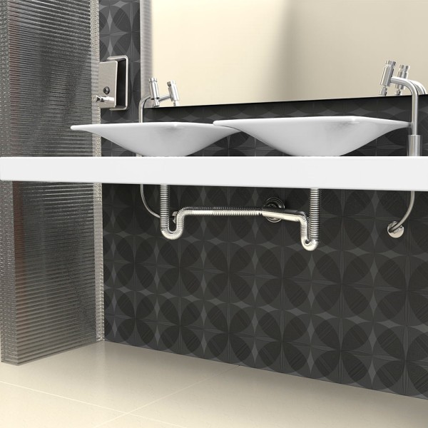 Encontraproduto.com.br - Sifão Duplo Sanfonado Extensível Blukit 72cm Cromado Universal
