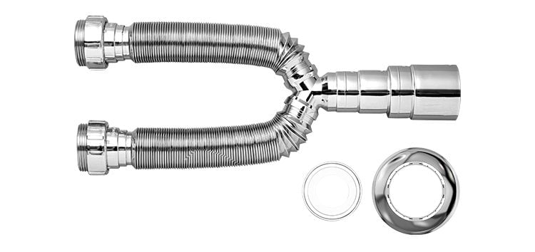 Encontraproduto.com.br - Sifão Tubo Extensivo Duplo Universal Cromado 31601 Blukit