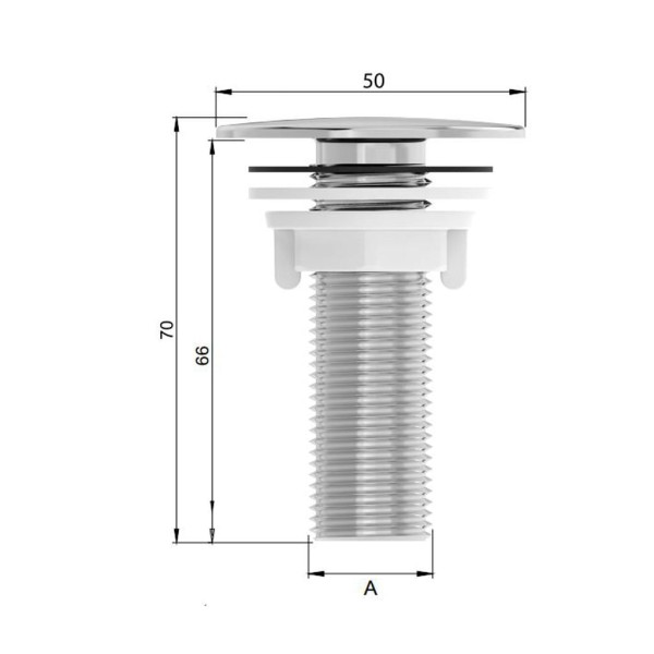 Encontraproduto.com.br - Plug Blukit Para Lavatório Cromado 91502