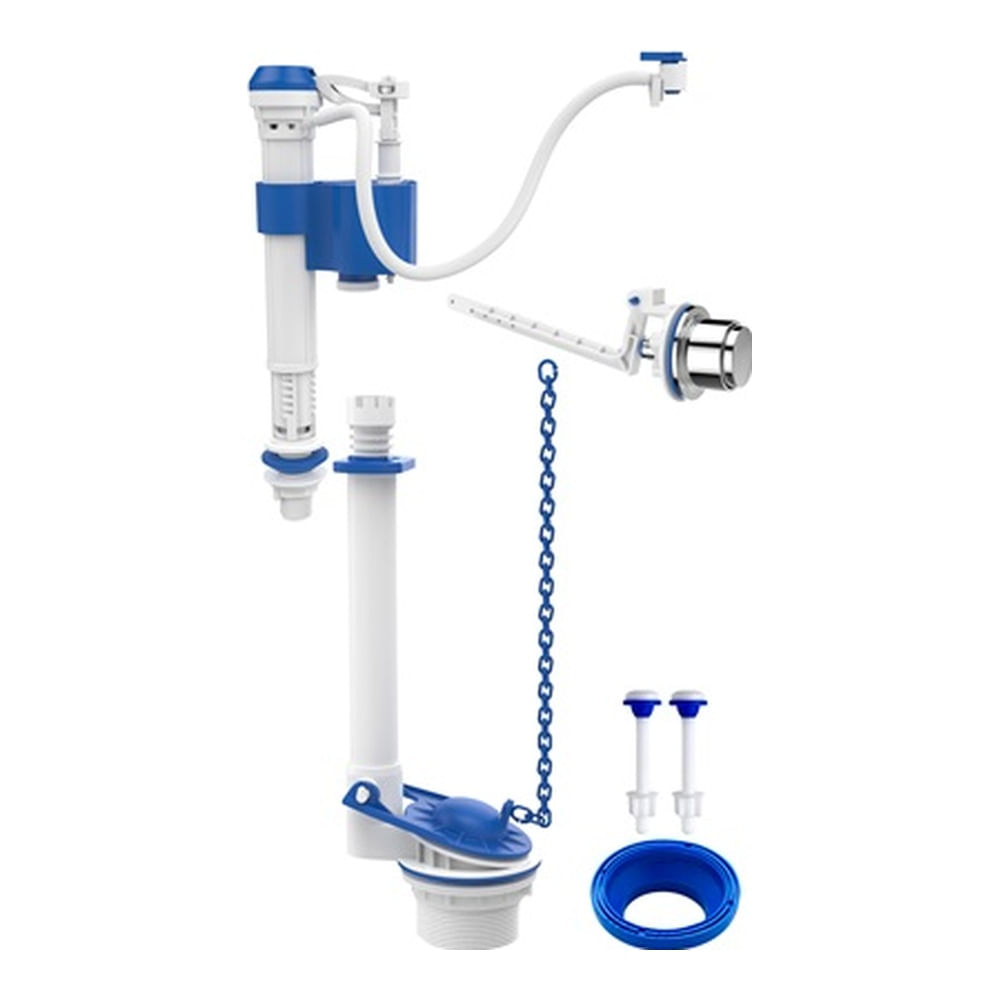 Conjunto Completo para Caixa Acoplada com Acionamento Lateral Cromado