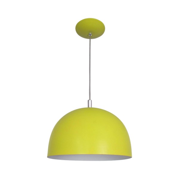 Encontraproduto.com.br - Pendente Attena Color Dome Bivolt Amarelo 1 Lâmpada E27