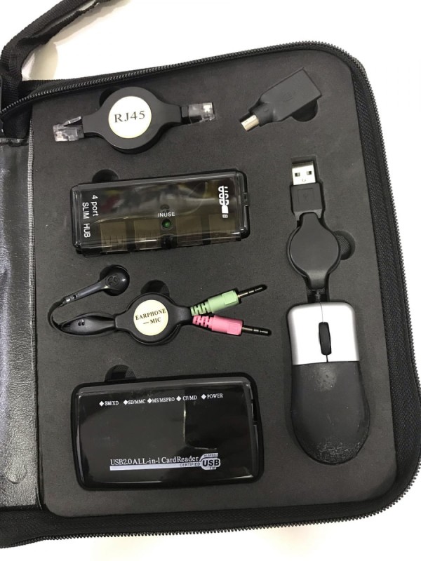 Encontraproduto.com.br - Kit Usb Viagem Mouse Teclado Num Hub Leitor Cartão Luminária