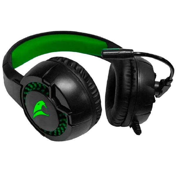 Encontraproduto.com.br - Headset Gamer Viper Pro Python 415 LED USB Preto e Verde