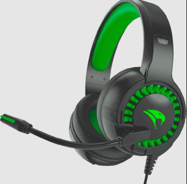 Encontraproduto.com.br - Headset Gamer Viper Pro Python 415 LED USB Preto e Verde