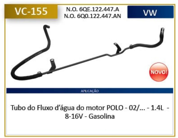 Encontraproduto.com.br - Tubo Dágua do Motor com Mangueira Polo 1.4 2002  até 2009 Tubo Dágua do Motor com Mangueira Polo 1.4 2002 até 2009