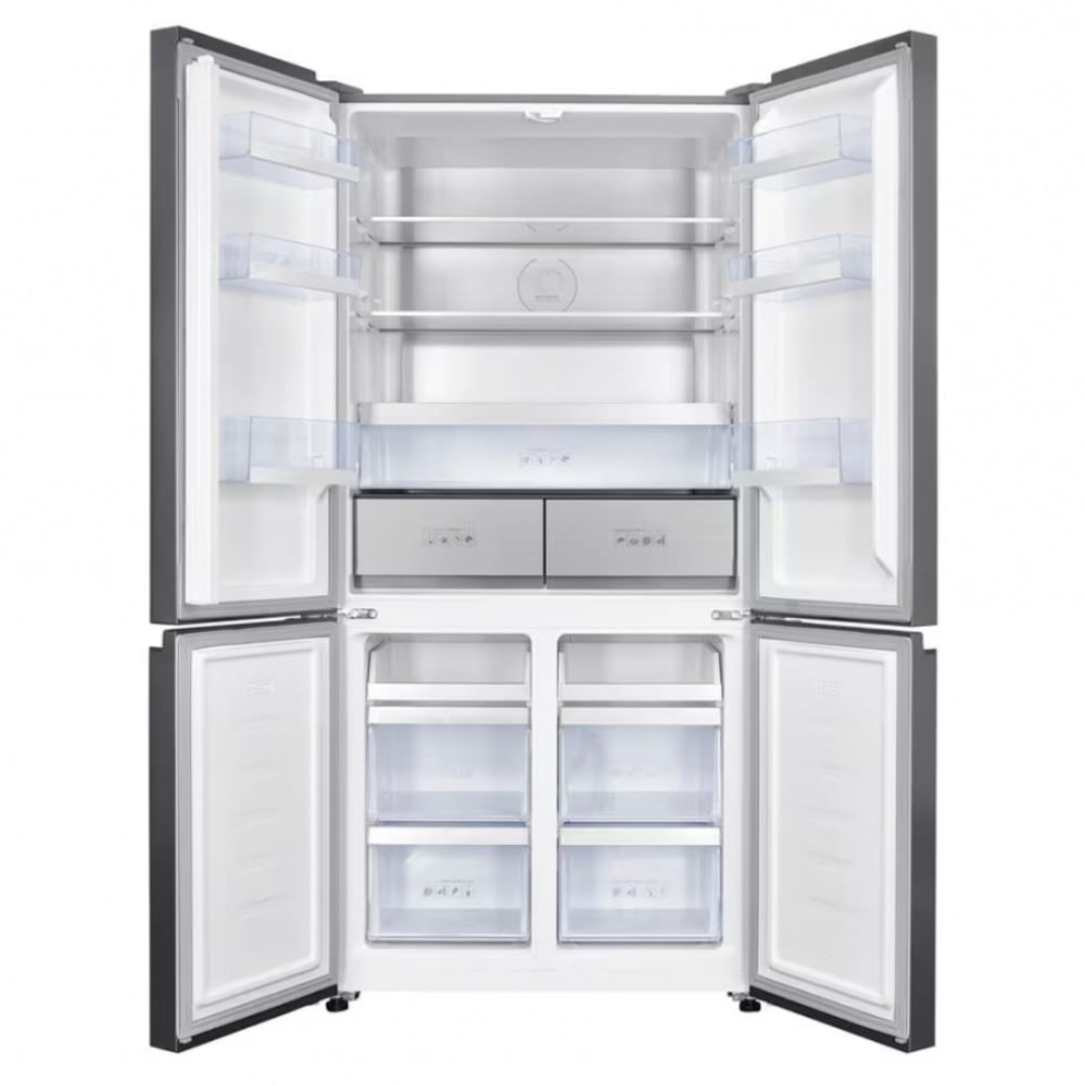 Encontraproduto.com.br - Geladeira TCL Multidoor C516CDN Inverter Frost Free Twin Eco Espaço Flex Metal Cooling Painel Digital com 4 Portas Inox - 516L