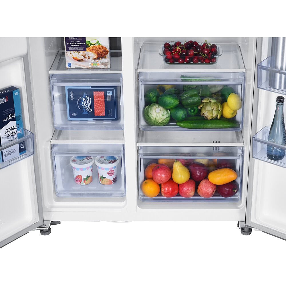 Encontraproduto.com.br - Geladeira Side By Side 516 Litros TCL C516SBIMN Inox 110V