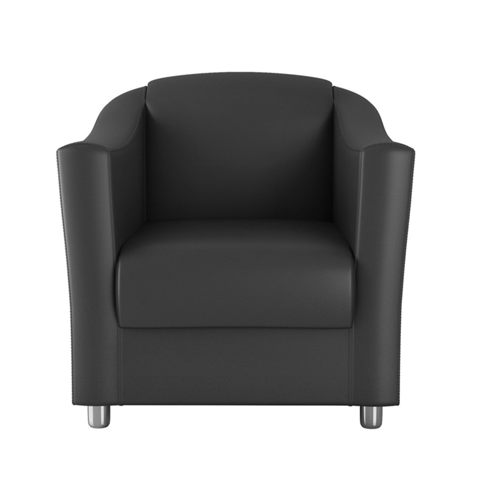 Encontraproduto.com.br - Poltrona Decorativa Bia com Estrutura Em Eucalipto - Espuma D20 - Tecido Corano Preto