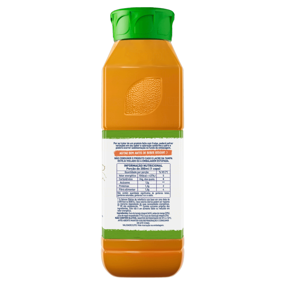 Suco Integral Natural One Laranja Manga Maça Maracujá Resfriado 900ml