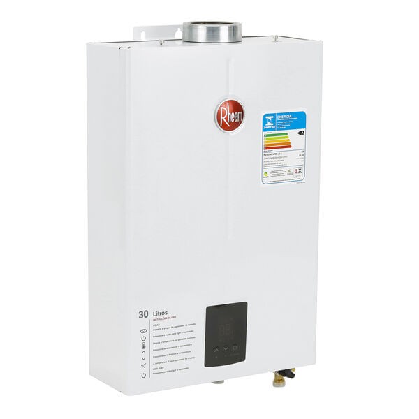 Encontraproduto.com.br - Aquecedor a Gás RB 30L GN Digital Exaustão Forçada Bivolt Rheem