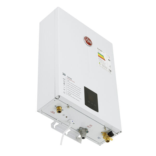 Encontraproduto.com.br - Aquecedor de Água a Gás GLP Digital 30L/min Branco Prestige Rheem