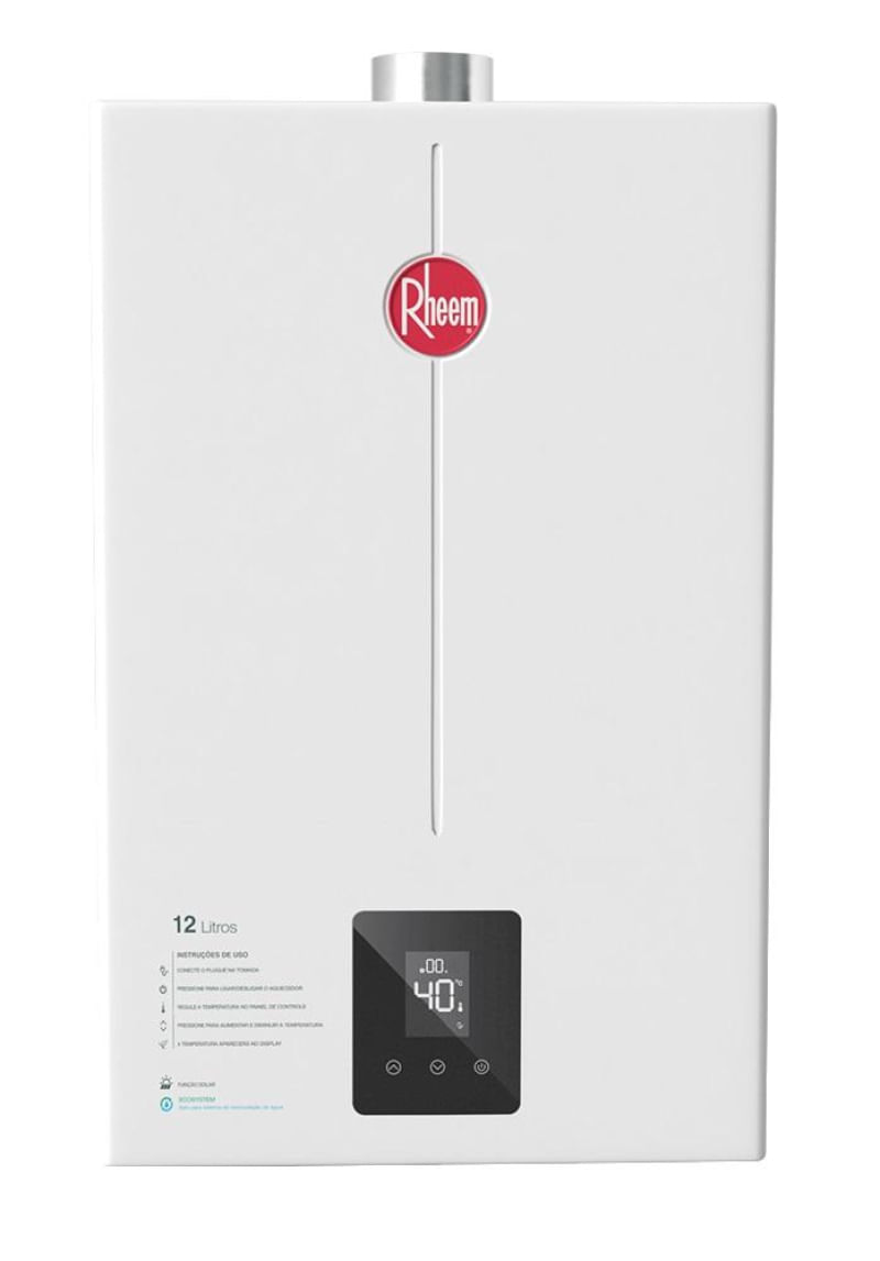 Encontraproduto.com.br - Aquecedor de Passagem a Gás 12L Digital GLP Rheem