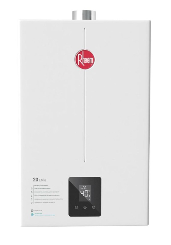 Encontraproduto.com.br - Aquecedor a Gás RB 20L GN Digital Exaustão Forçada Bivolt Rheem