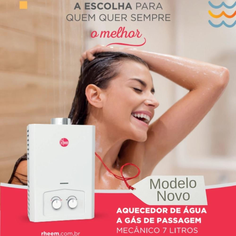 Encontraproduto.com.br - Aquecedor 7 litros mecânico com sensor de Fluxo GN Rheem