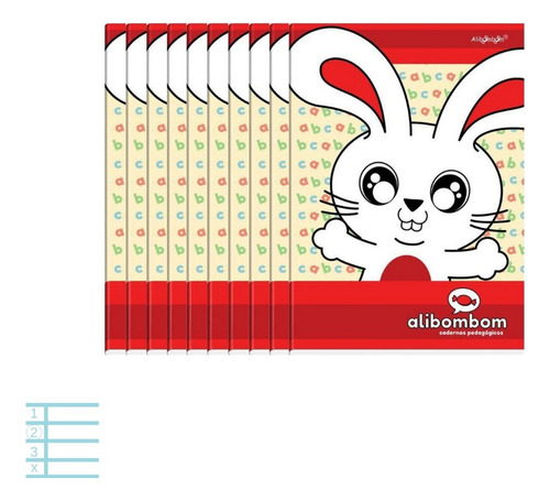 Caderno Alibombom Capa Flez Vermelha 60 Folhas