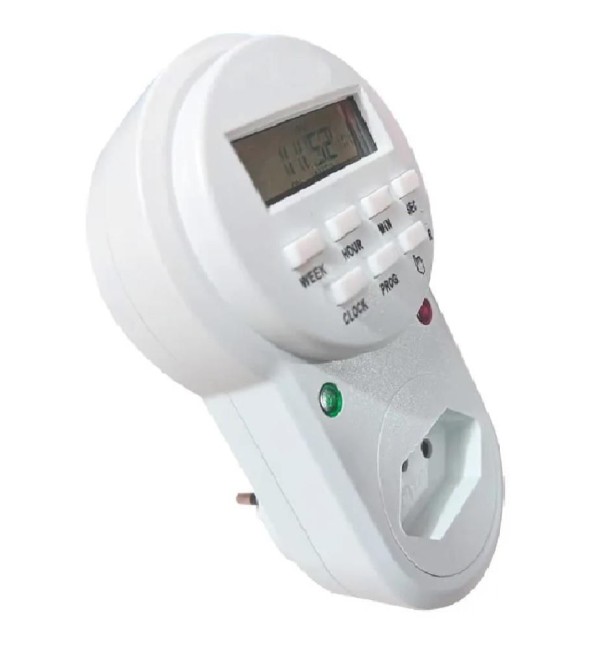 Encontraproduto.com.br - Temporizador Timer Digital Tomada Programável Liga e Desliga - Bivolt