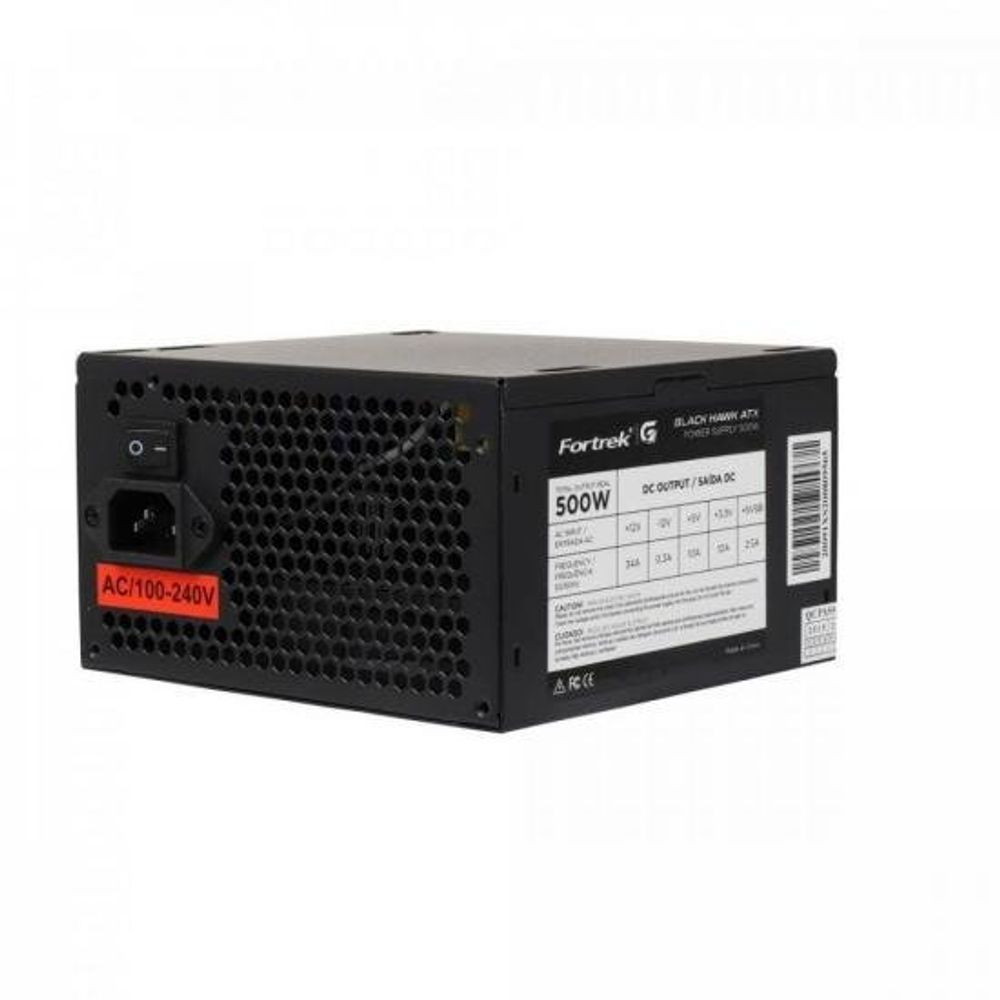 Encontraproduto.com.br - Fonte Gamer Atx Fortrek Black Hawk 500w 80 Plus Bronze Pfc Ativo [f002]