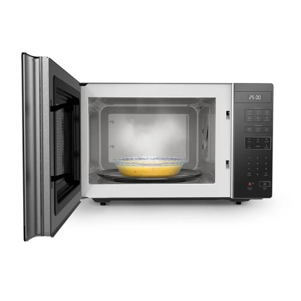 Encontraproduto.com.br - Micro-ondas Toshiba MM2-EM35PB(GM) 35L Tecnologia SmartPlate Cinza Com Porta Espelhada 220V