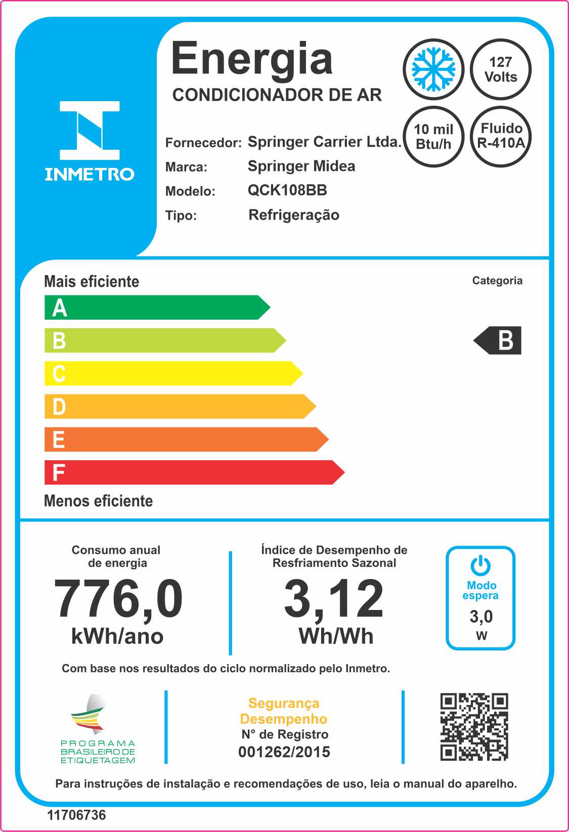Encontraproduto.com.br - Ar Condicionado Janela Mecânico Springer Midea 10000 BTUs Frio 110V QCK108BB