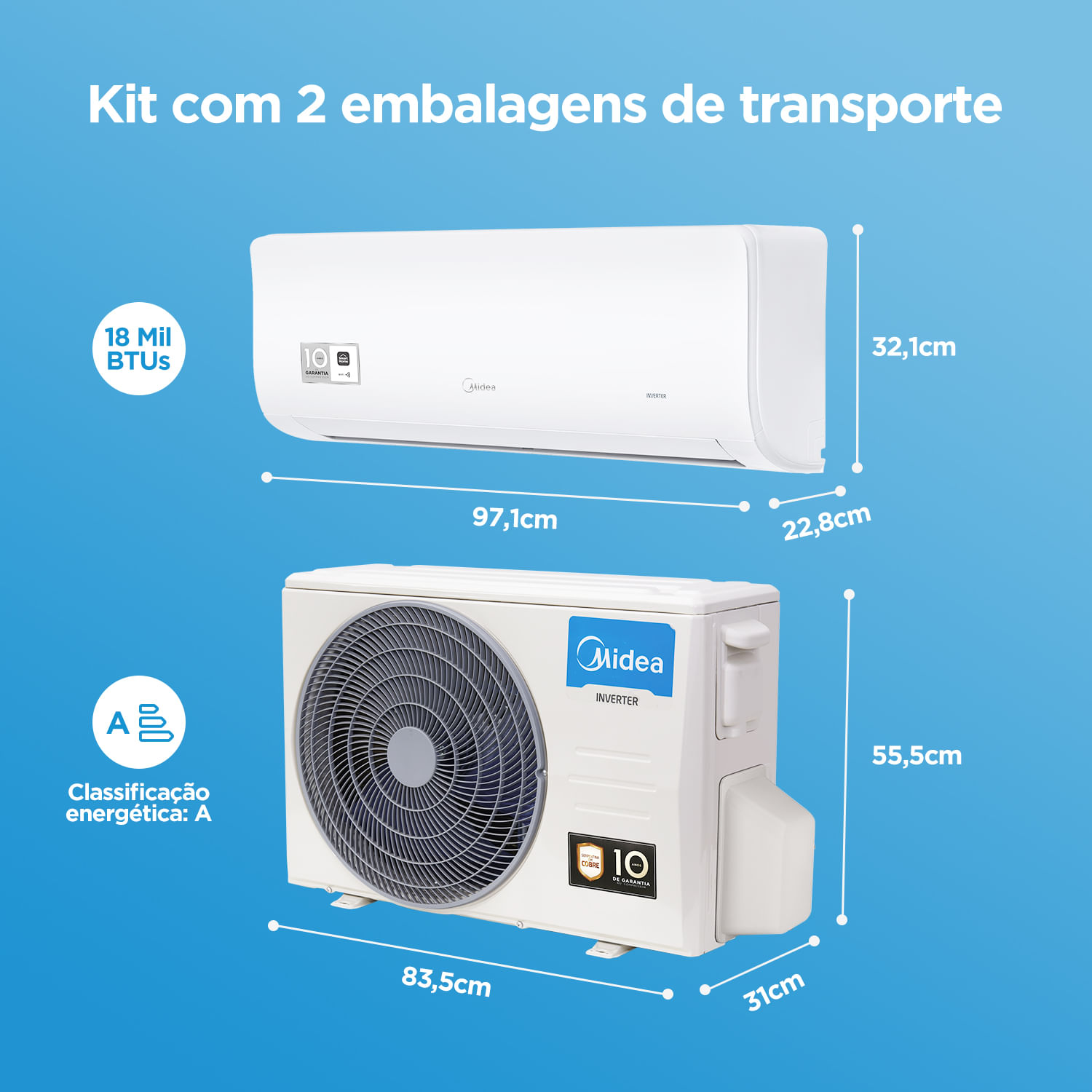 Encontraproduto.com.br - Ar Condicionado Split Inverter Springer Midea Xtreme Save Connect 18000 BTUS Frio 220V 38AGVCI18M5