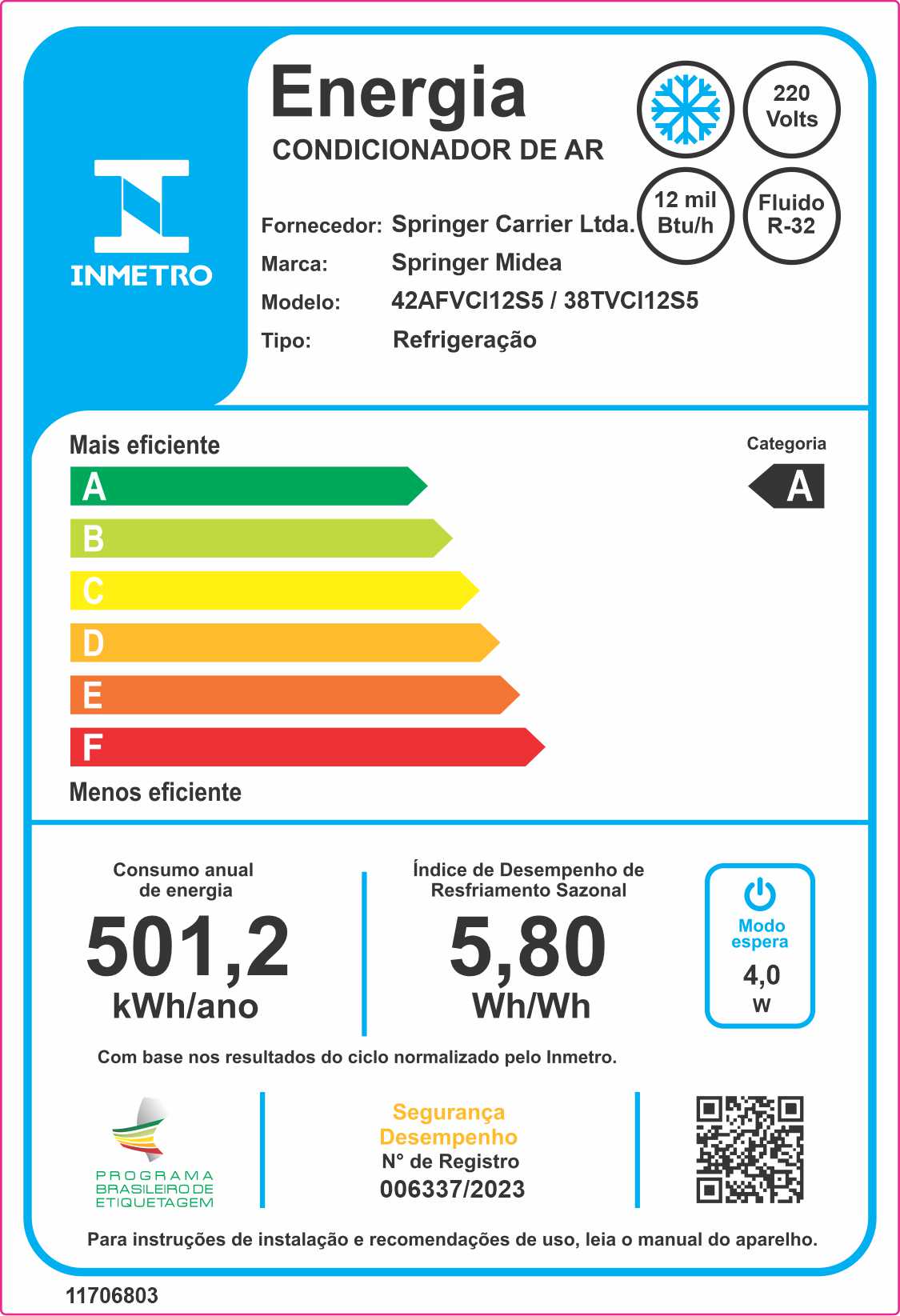 Encontraproduto.com.br - Ar Condicionado Split Springer Midea Airvolution Connect Inverter 12000 BTUs Frio 220V 38TVCI12S5