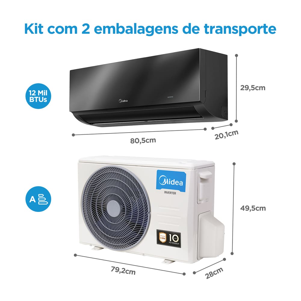 Encontraproduto.com.br - Ar Condicionado Split Hi Wall Inverter Springer Midea Xtreme Save Connect 12000 BTU/h Quente e Frio 42MGVQI12M5 – 220 Volts