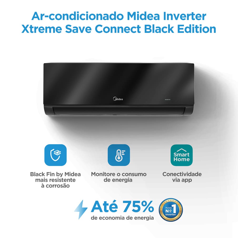 Encontraproduto.com.br - Ar Condicionado Split Hi Wall Inverter Springer Midea Xtreme Save Connect 12000 BTU/h Quente e Frio 42MGVQI12M5 – 220 Volts