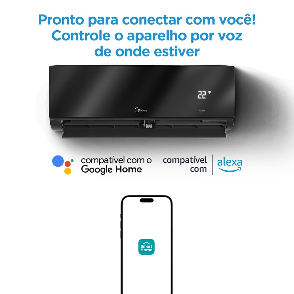 Encontraproduto.com.br - Ar Condicionado Split Hi Wall Inverter Springer Midea Xtreme Save Connect 12000 BTU/h Quente e Frio 42MGVQI12M5 – 220 Volts