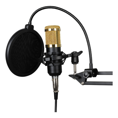 Encontraproduto.com.br - Microfone Condensador Unidirecional com Suporte Metal Articulado Mymax