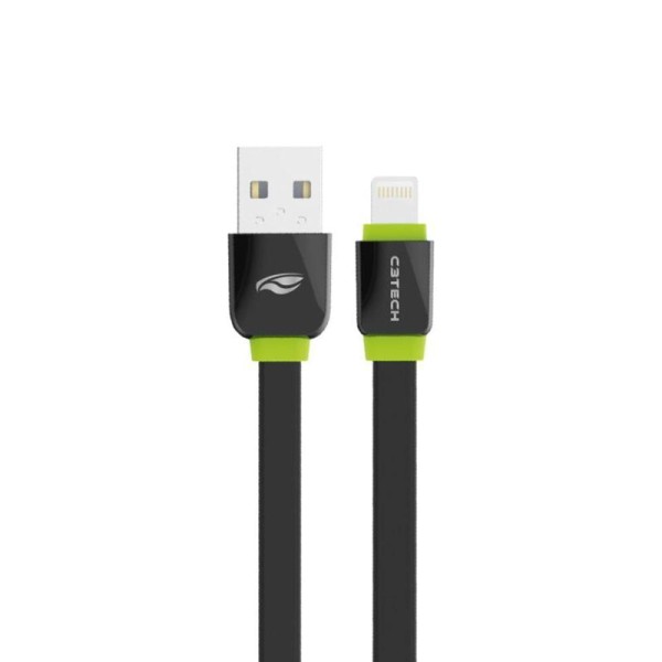 Encontraproduto.com.br - Cabo USB Lightning 2.0A 1 Metro Preto C3 TECH CB-110BK