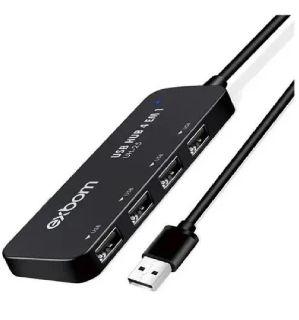 Encontraproduto.com.br - Mini Hub Leitor 4 Portas Usb 2.0 De Uso Simultâneo Exbom UH-25X