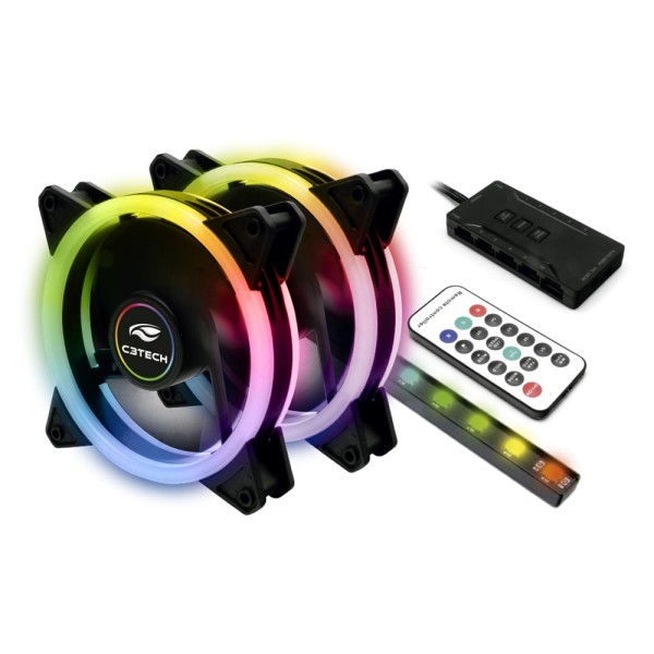 Encontraproduto.com.br - Kit Cooler Fan F7-L600Rgb C3Tech