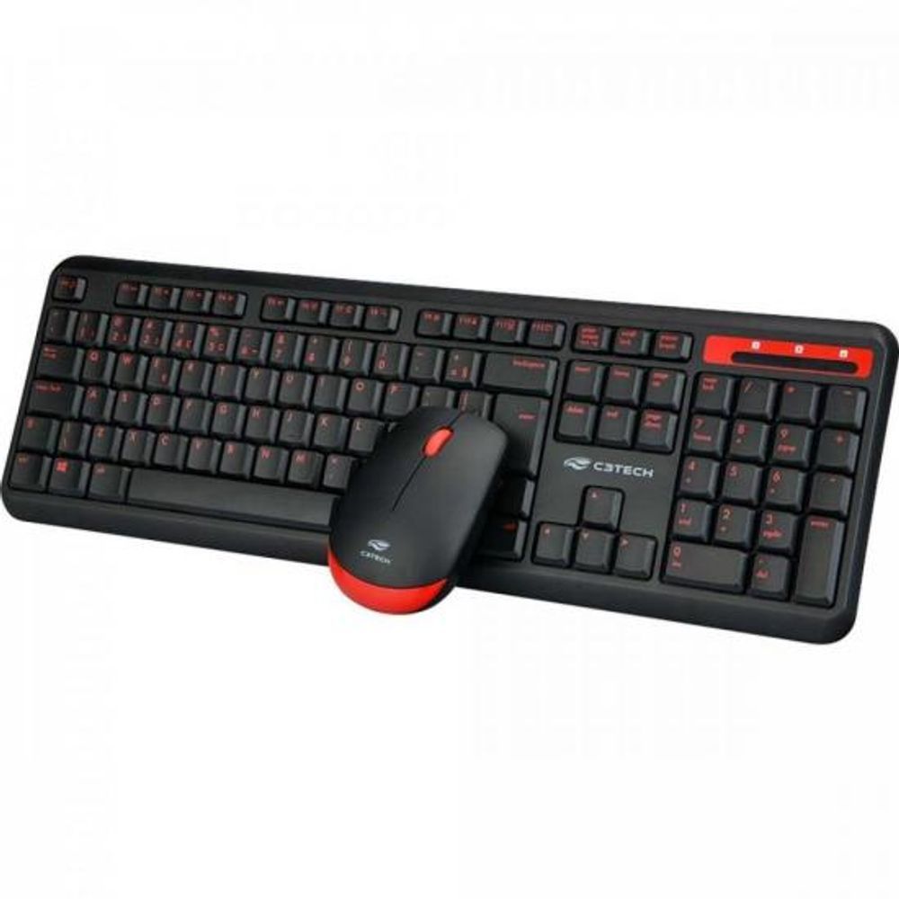 Encontraproduto.com.br - Kit Teclado E Mouse C3tech K-w100bk, Wireless, Abnt2, 1200dpi
