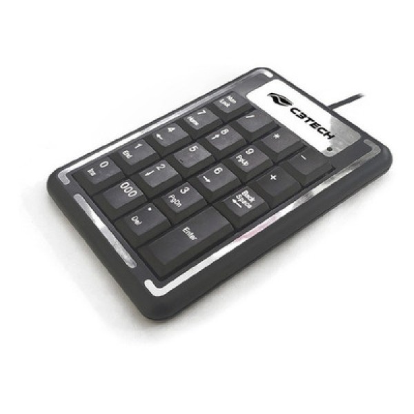 Encontraproduto.com.br - Teclado Numérico C3Tech Kn-11Bk Usb 19 Teclas Membrana Preto