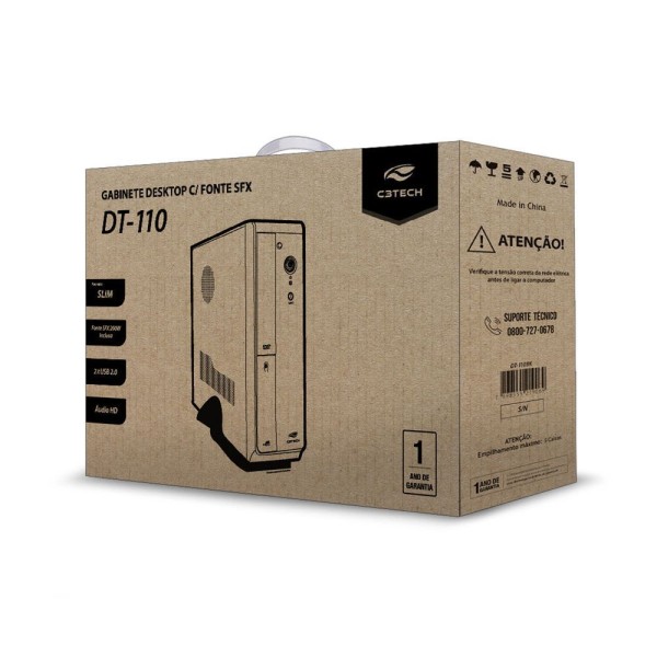 Encontraproduto.com.br - Gabinete Slim C3tech Dt-110bk, Fonte 200w, Micro Atx, Preto